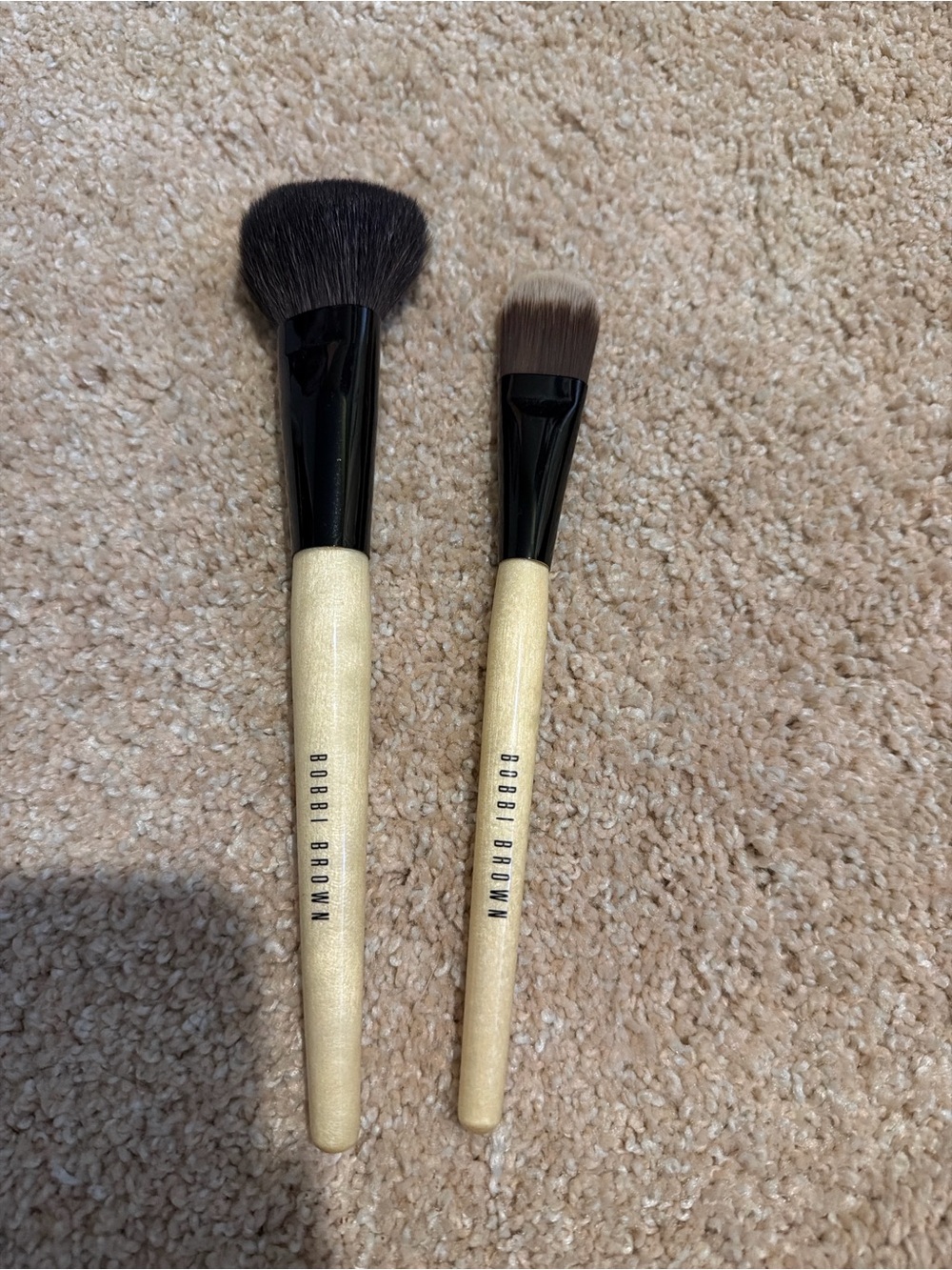 Bobbi Brown Champagne Gold Handle Blush & Foundation Brushes